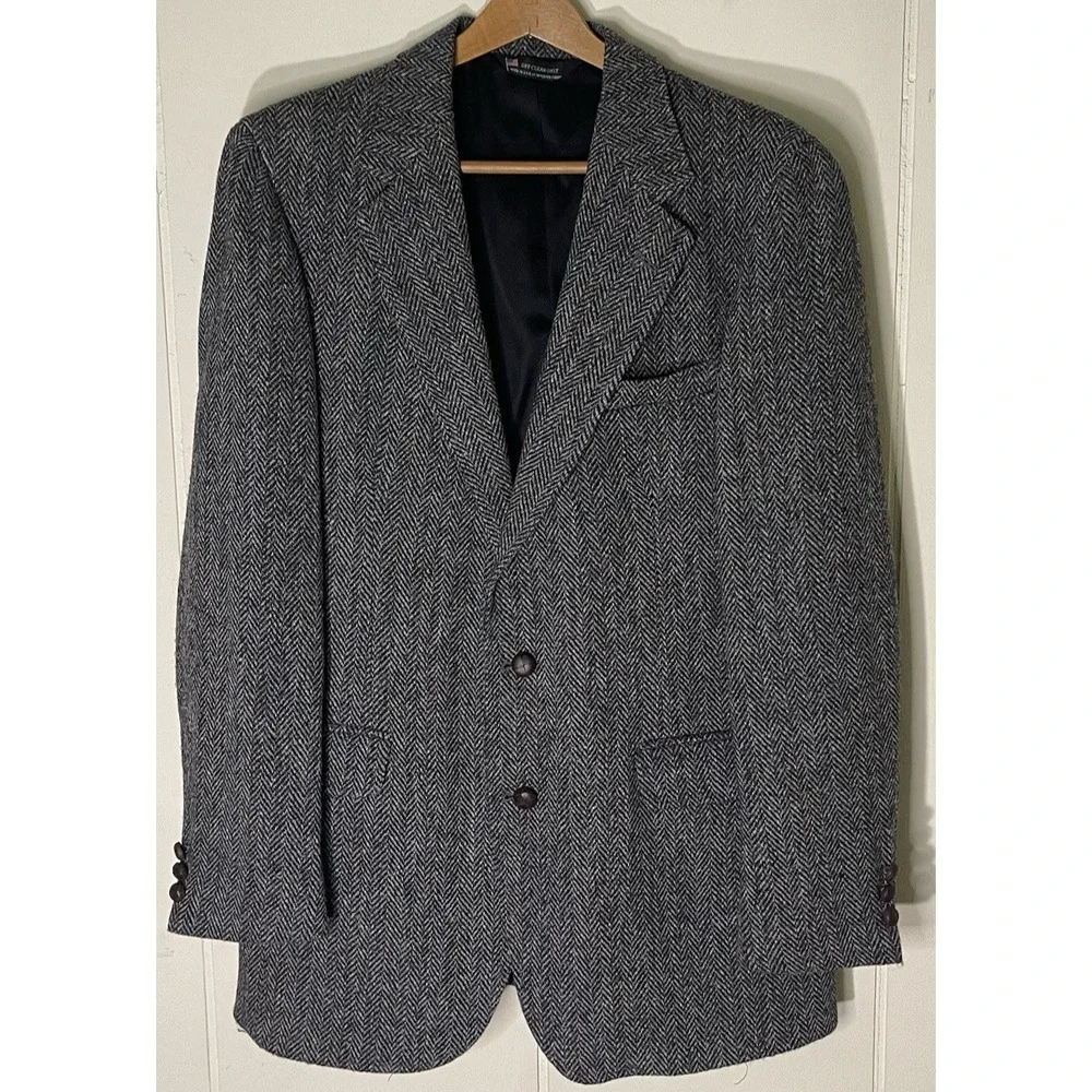 Vintage Tailor's Bench Harris Tweed Blazer 40-42R Wool‎ USA Made